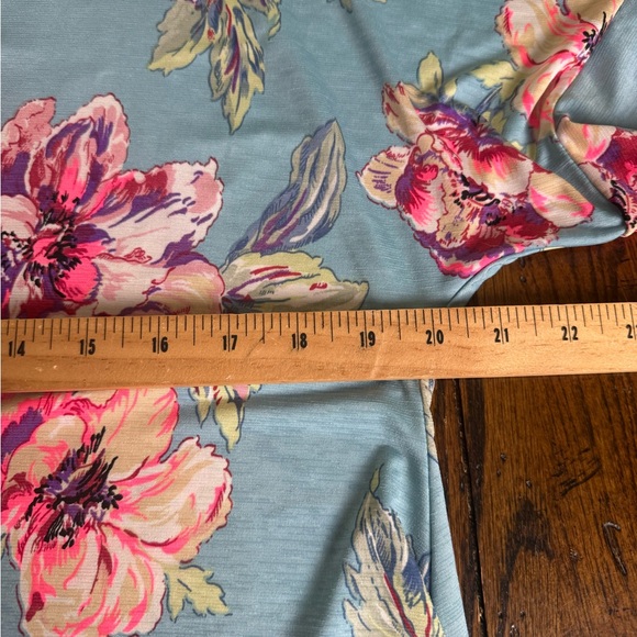 Honeyme Sky Blue Floral Cold-Shoulder Tunic - Picture 4 of 6
